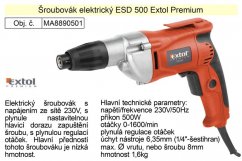 Extol Premium ESD500 Šroubovák elektrický na sádrokarton