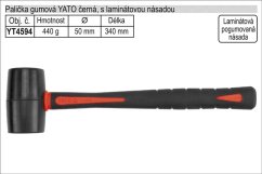 Palička gumová 440g černá YATO s laminátovou násadou