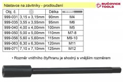 Nástavec pro závitník M5 délka 100mm prodloužení:4mm
