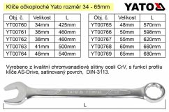 YATO Očkoplochý klíč 65mm CrV