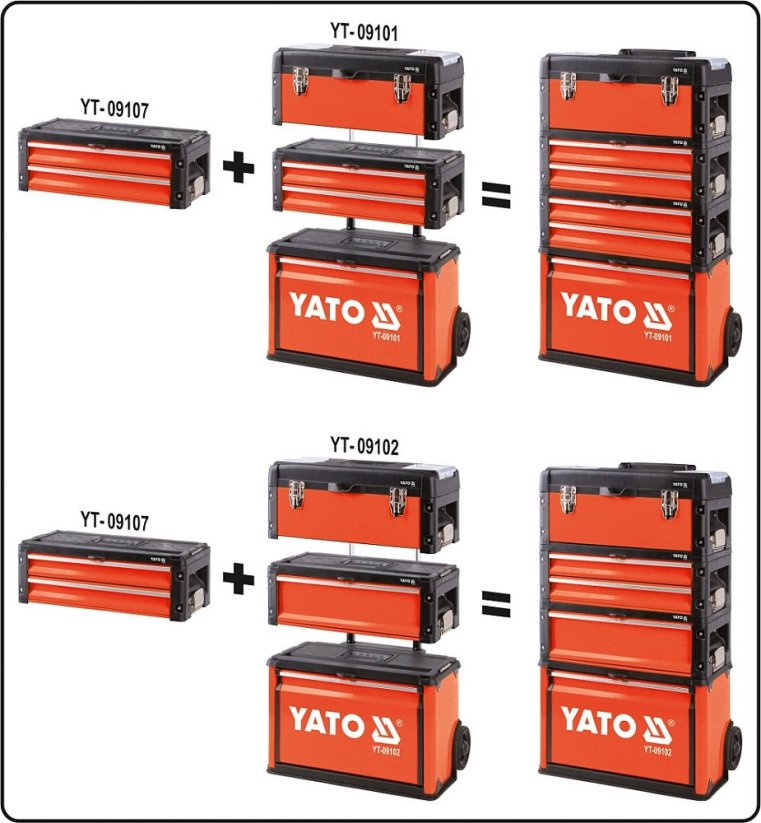 Skříňka na nářadí, se dvěma zásuvkami, komponent pro YT-09101