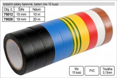 Izolační pásky elektrikářské PVC 20mm délka 20m barevné balení 10 ku