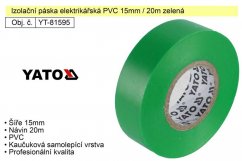 Izolační páska elektrikářská PVC 15mm / 20m zelená
