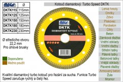 Kotouč diamantový turbo-speed pro úhlové brusky DKTK180