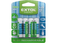 EXTOL ENERGY Nabíjecí tužkové baterie AA 1,2V (HR6) NiMh, balení 4ks