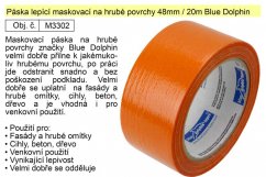 Páska lepící maskovací na hrubé povrchy 48mm/20m oranžová Blue Dolphin